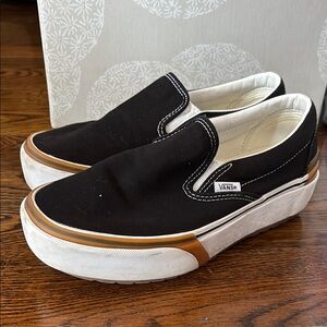 Vans Black Slip-On Platform Sneakers